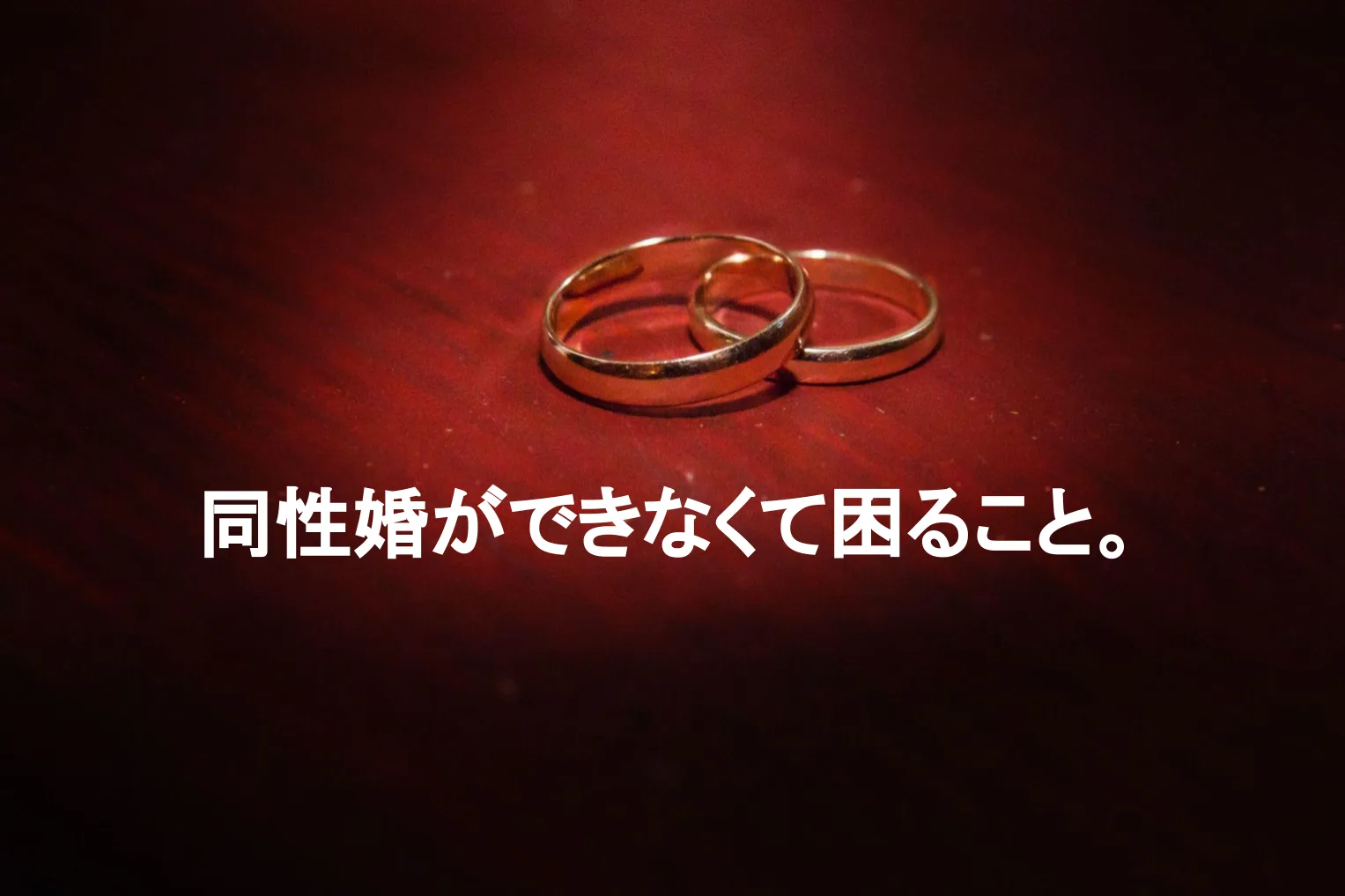同性婚ができなくて困ること。
