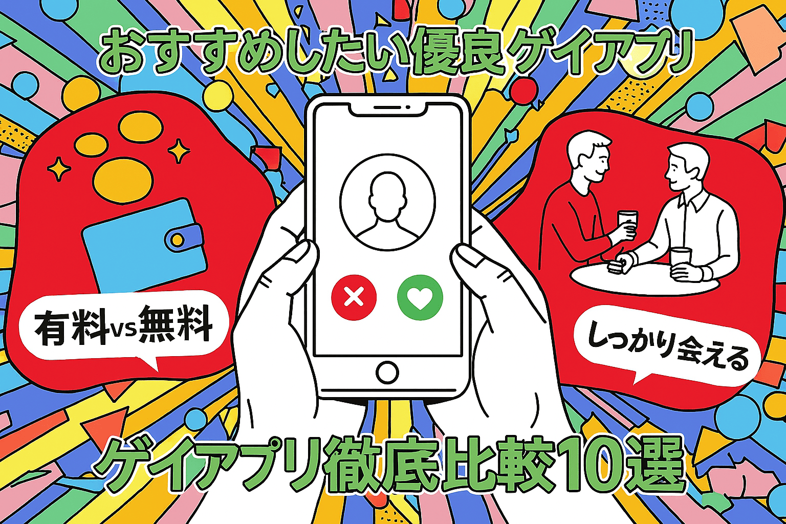 おすすめしたい優良ゲイアプリの徹底比較10選のTOPイラスト