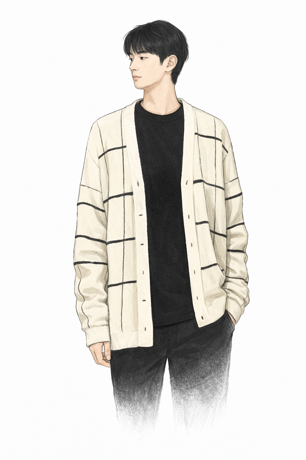 To My Star グリッド柄カーディガンコーデ